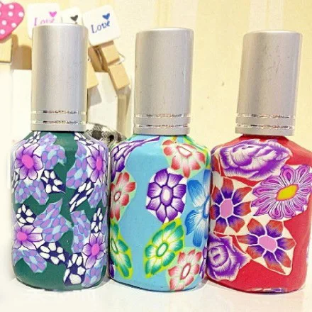 

15ml Cylinder Polymer Clay Flower Perfume Vials Glass Perfume Bottles Perfume Sprayer Atomizer 10 pcs/lot DC418