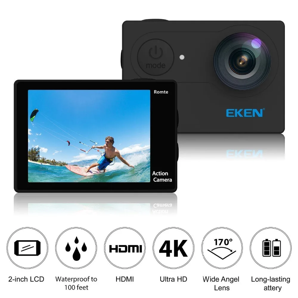 Экшн камера EKEN H9s 4K Wi Fi Ultra HD водонепроницаемая|sport camera|action camera4k wifi |