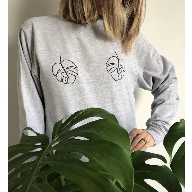 Monstera/Дизайнерская Женская толстовка с рисунком листьев Женские забавные