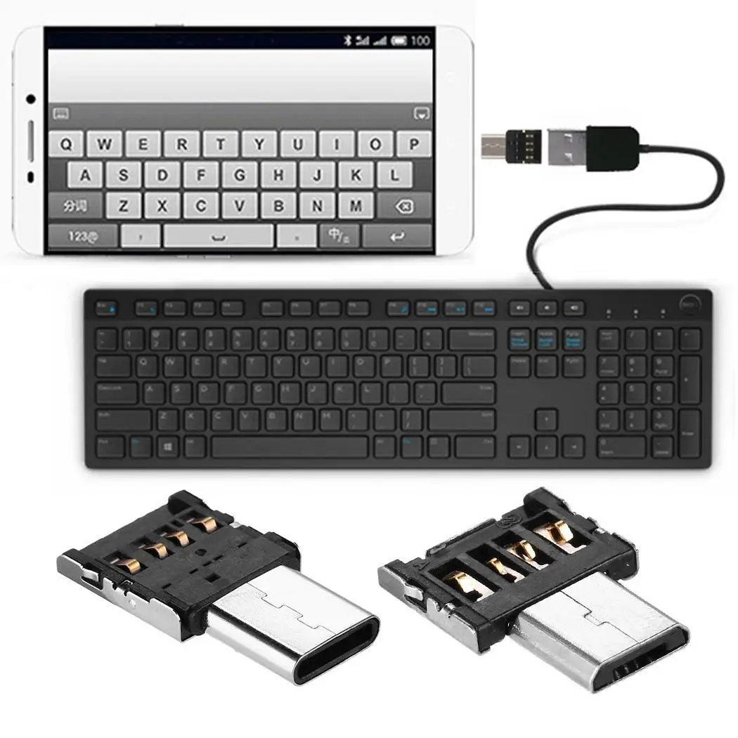 OTG кабель для передачи данных адаптер Android Micro Серебряный USB общий мобильный Type-C