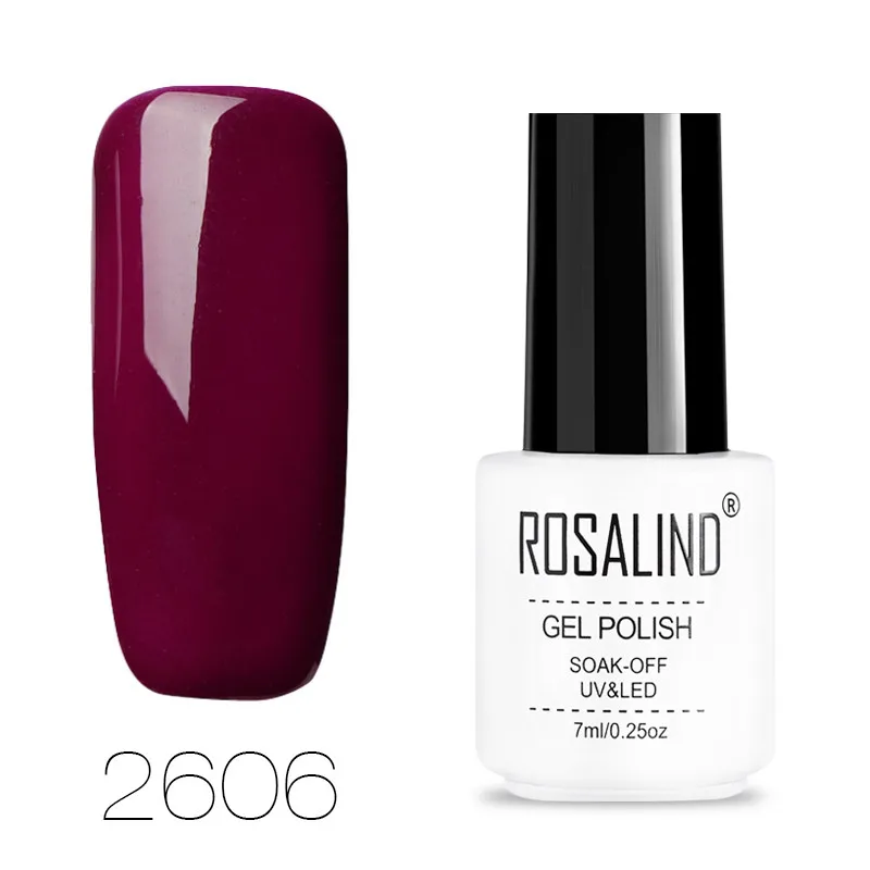 Гель-лак для ногтей ROSALIND Art vernis Полупостоянный УФ-белый флакон впитывается для маникюра ногтей арт Гибридный гвоздь гель - Цвет: 2606