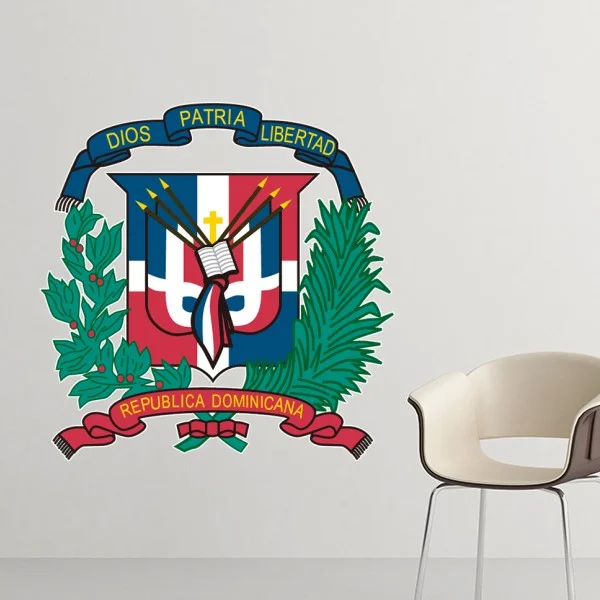 

Dominican Republic National Emblem Country Symbol Mark Pattern Removable Wall Sticker Decals Mural DIY Wallpaper for Room Decal