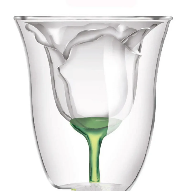 Бумажная коробка посылка 180 мл Роза с двойными стенками Стеклянная чашка/Роза