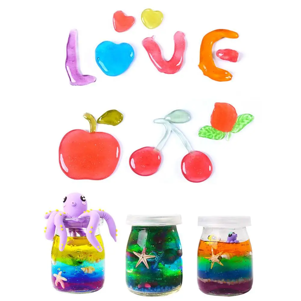

12pcs/set DIY Squishy Plasticine Colorful Macaron Crystal Slime Toys Blowing Bubbles Mud Funny Kids Gift stress reliever toys