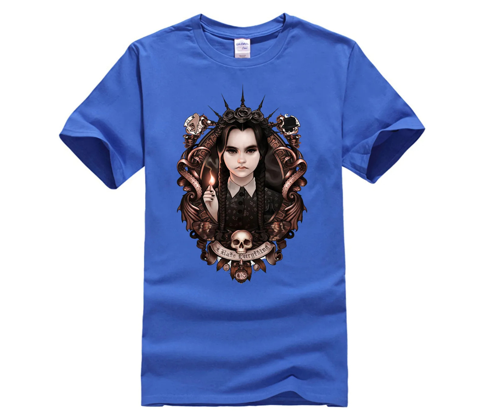 Индивидуальная Футболка мужская мне не нравится все среда Аддамс в готическом