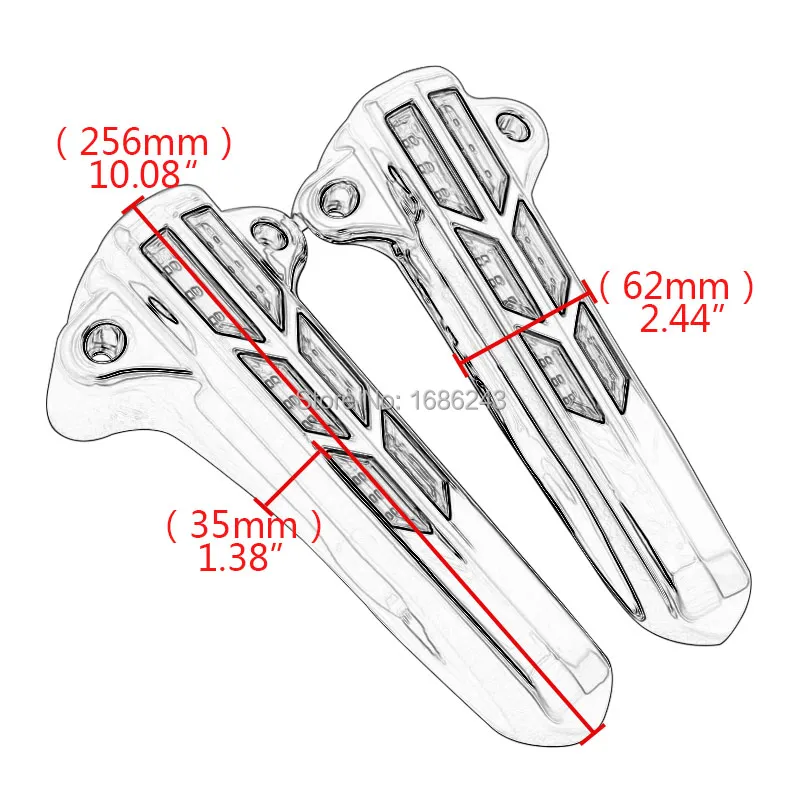 

Motorcycle Black Red Lens Red Light Front Lower Fork Cover Lower Leg Slider Covers For Harley Touring FLHT FLHX FLHR 2014-up