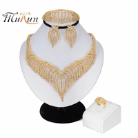 mukun fashion african beads jewelry set brand exquisite dubai gold colorful jewelry set nigerian woman wedding bridal bilace set