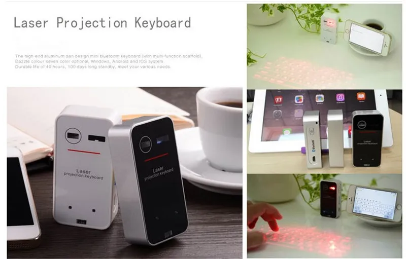 Bluetooth лазерная проекционная клавиатура виртуальная El teclado мышь комбинированная функция для смартфона iOS ПК планшет ноутбук компьютер английский