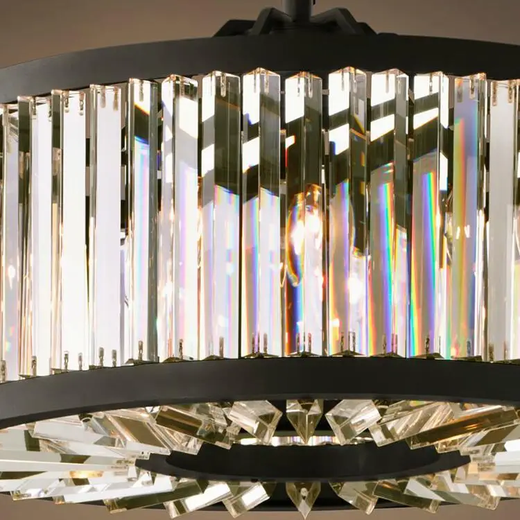 

American RH Crystal Lustre Led Pendant Light Loft Retro Hanging Light Led Pendant Lighting Suspend Lamp Indoor Drop Light