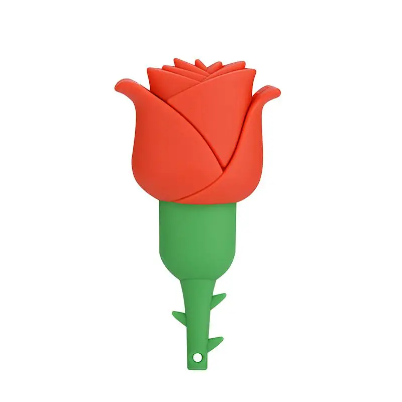 Роза яркого цвета Флешка популярный u диск 4 ГБ 8 г 16 г 32 г USB флеш-накопитель карта памяти usb флешка подарок подруге - Цвет: Red