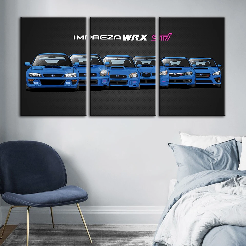 Hd печатает украшение дома Wall Art Модульная картина 5 шт. синий клевые автомобильные