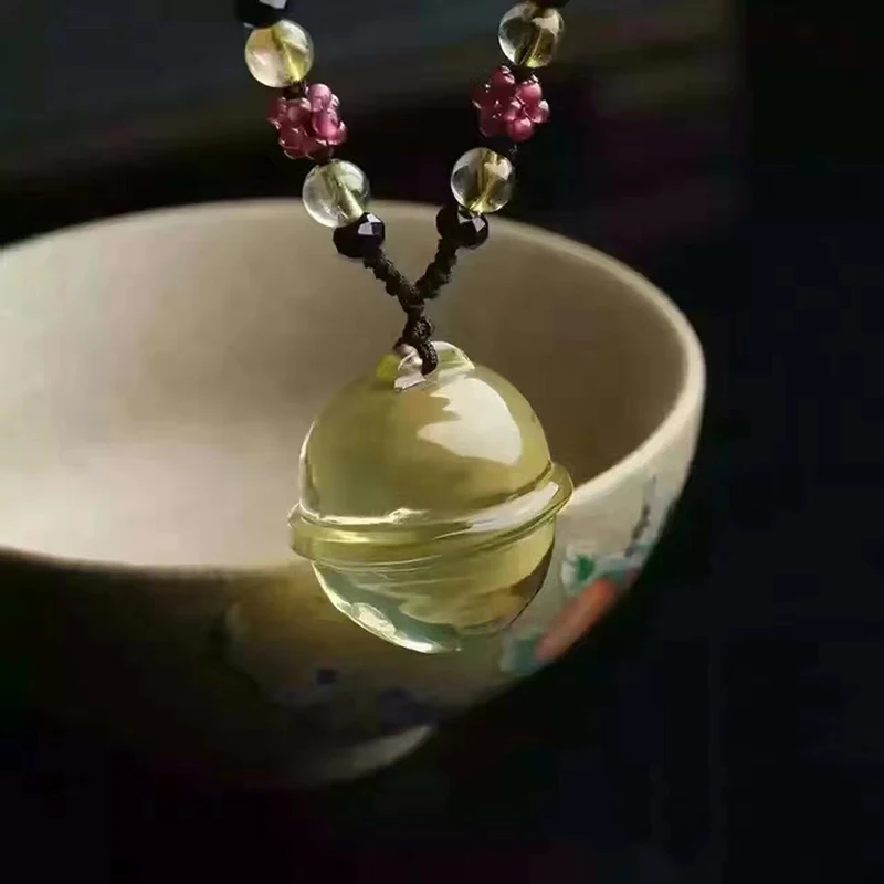 Подвеска Кристальные колокола JoursNeige из натурального желтого кристалла|bell pendant|f