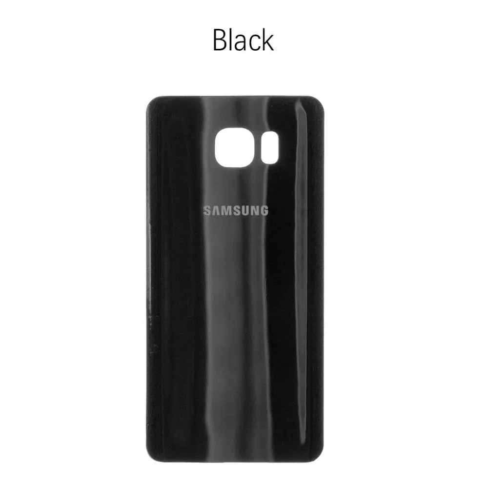 Задняя крышка батареи для samsung Galaxy Note 5 Nota 5 N920 N920F задняя крышка корпуса батарейного отсека чехол запасные части - Цвет: Black