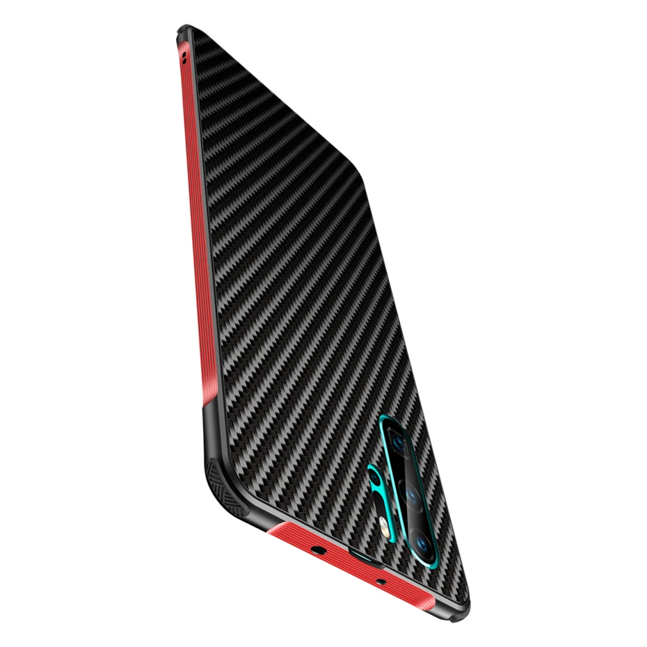 For Huawei P30 Lite Case Cover Metal Aluminum Bumper Carbon Fiber Hard PC Back Pro |