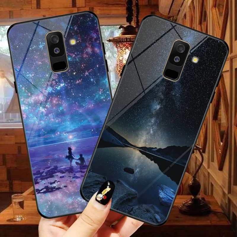 Звездное небо фото настроить телефон для samsung Galaxy A6 чехол закаленное стекло чехол samsung Galaxy A6 un 6 Plus