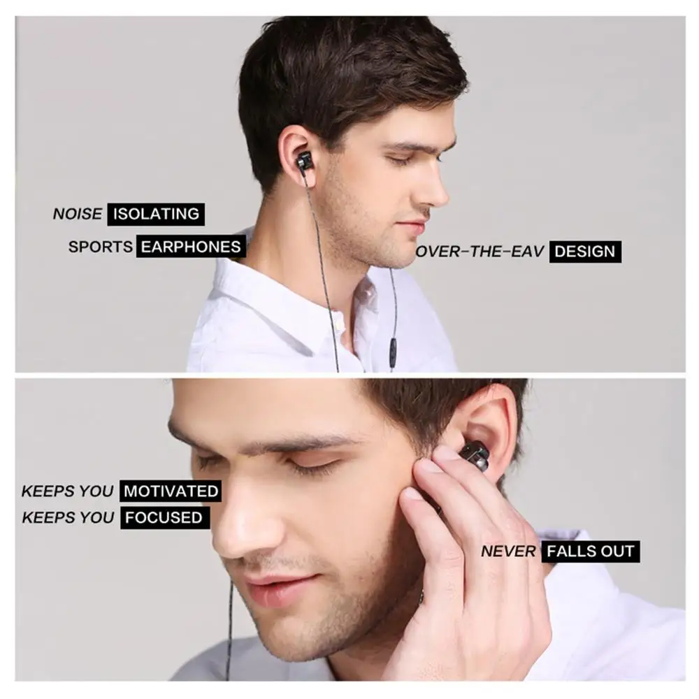 QKZ KD2 двойной подвижная катушка стерео наушники вкладыши спортивные HiFi Heaphones для