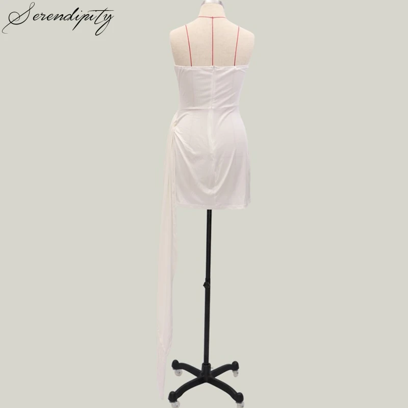 SRDP с открытыми плечами белое длинное короткое платье кисточками женское