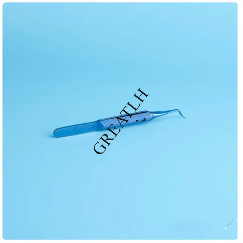 

Titanium Utrata Capsulorhexis Forceps Curved 105mm long Tape location ophthalmic instrument surgical