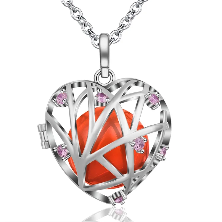 A28 EUDORA Harmony Ball Chime колье с кулоном в виде клетки медальон розовый циркон сердце кулон для беременных женщин Романтический подарок модные украшения 20 мм - Окраска металла: A28