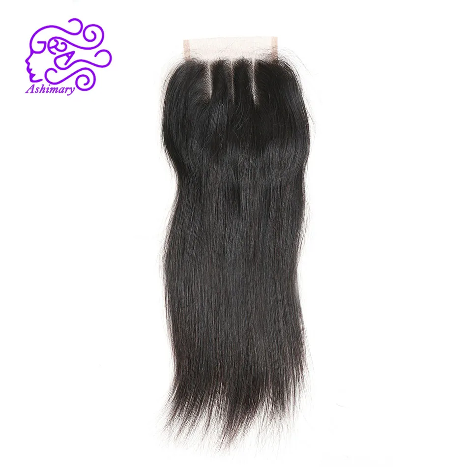 

Ashimary Hair Straight Lace Closure Three Part 4x4Inch Brazilian Remy Human Hair Closure 8"-20" 100% Human Hair Free Shipping