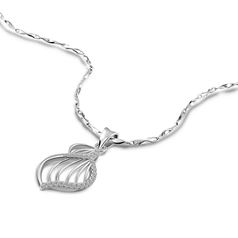 Цельное серебро 925 пробы модное женское инкрустированное циркониевое ожерелье в