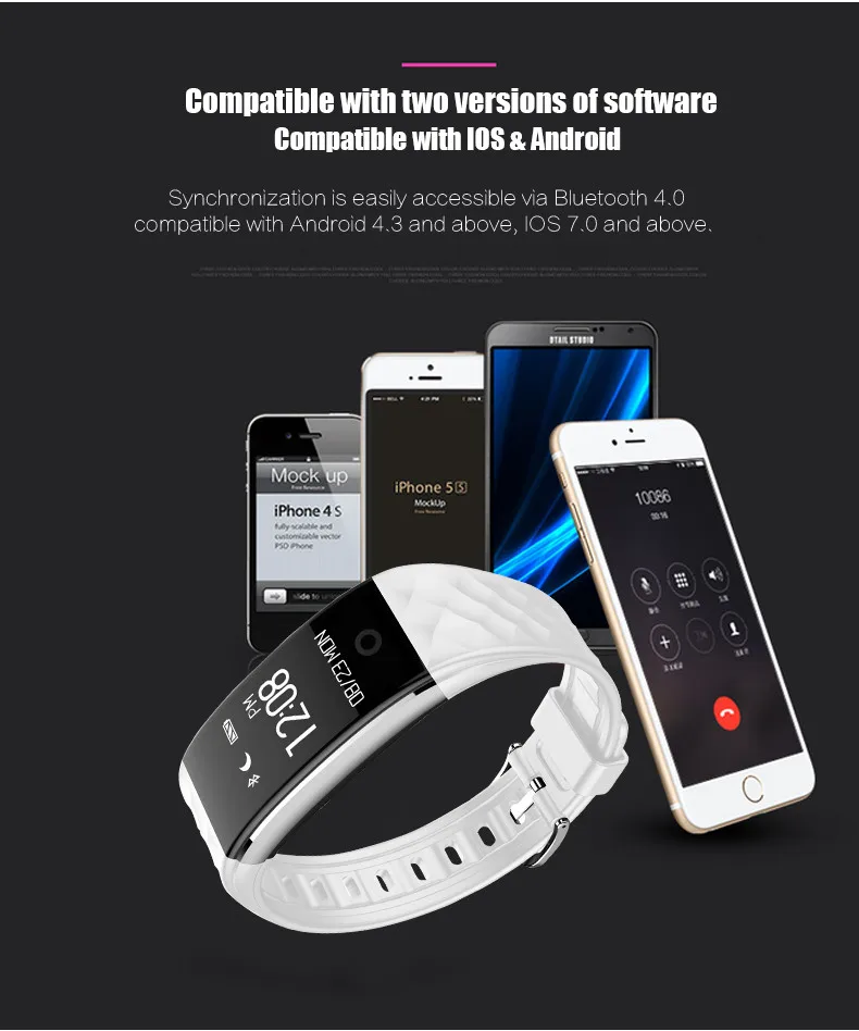 Смарт-часы женские спортивные с Bluetooth пульсометром и тонометром | Наручные часы
