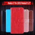 Горячая распродажа! Для Nokia5 TA-1053 TA-1024 Чехол кошелек Обложка на заднюю панель из искусственной кожи чехол для телефона для Nokia 5 Global Dual TA 1053 чехол