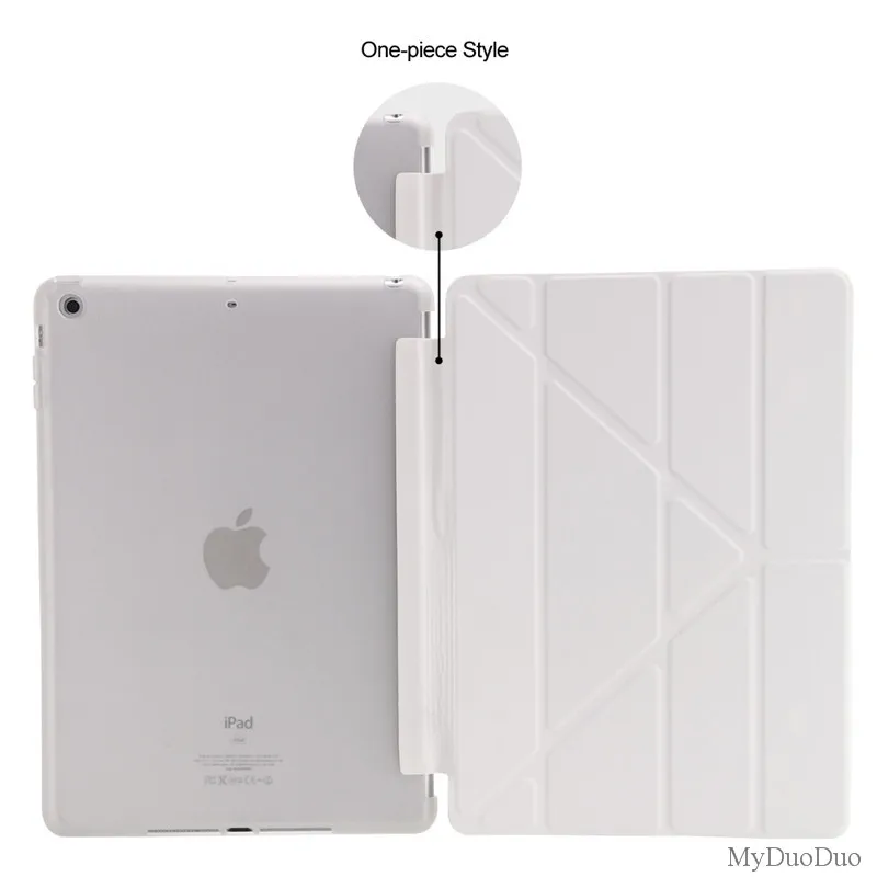 4-Fold чехол для планшета для ipad 9," подставка Смарт авто Пробуждение сна Мягкий ТПУ гибкий силиконовый чехол для задней крышки для ipad 9,7 - Цвет: white