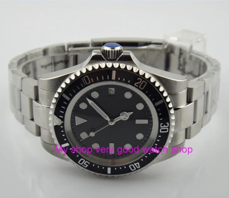 42 мм PARNIS черный ободок автоматическая подсветка фотомеханические часы 28SY|watches