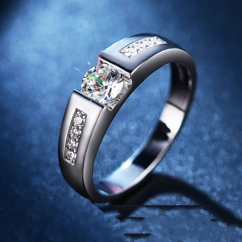 100% 18K 750Au золото Moissanite алмазное мужское кольцо D Цвет VVS с национальным