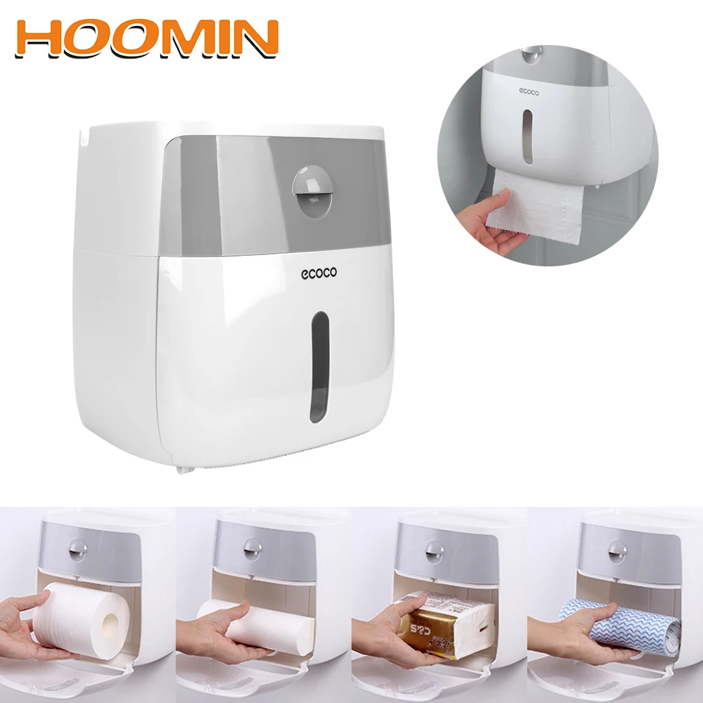 

Бумажная коробка для хранения HOOMIN, настенный бумажный держатель для туалетной бумаги для ванной, креативный пластиковый держатель для салф...