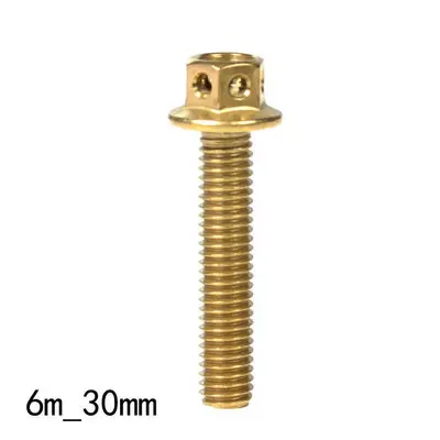 m6-30mm gold M6 мотоциклетный винт с покрытием симфония синий/покрытие золото модифицированный Внешний шестигранной формы из нержавеющей стали сплав винт крепежные болты - Название цвета: m6-30mm gold
