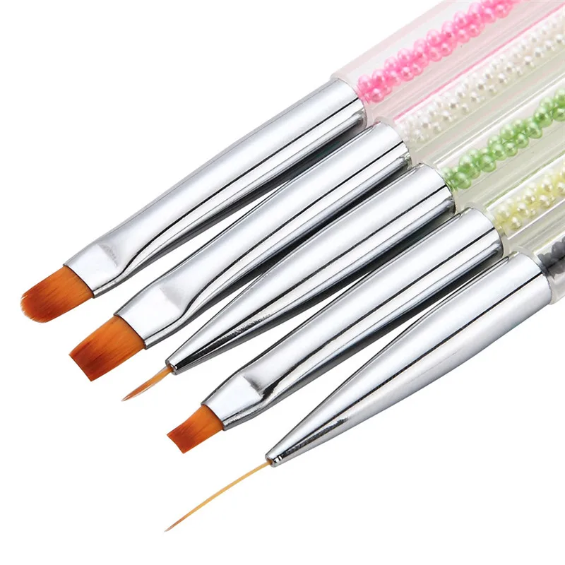 5 шт 2-сторонний акриловый УФ гель для ногтей кисть Лаковая ручка 2017 Топ продажа |