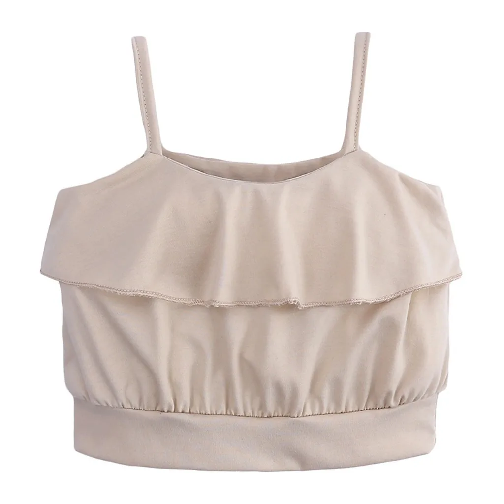 Детский жилет с открытыми плечами и оборками для маленьких девочек топ на