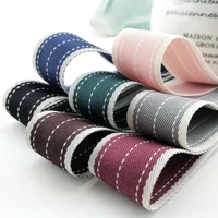 double sided polyester cotton stripe ribbon 25 mm wide 10 meter diy sewing craft wedding christmas decorations