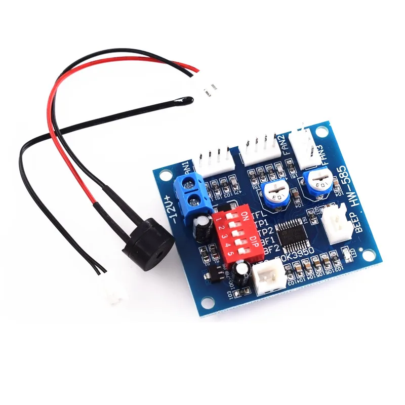 

PWM Temperature Probe Speed Controller Board Control Module Buzzer DC 12V 5A CPU Fan High-Temp Alarm 50k