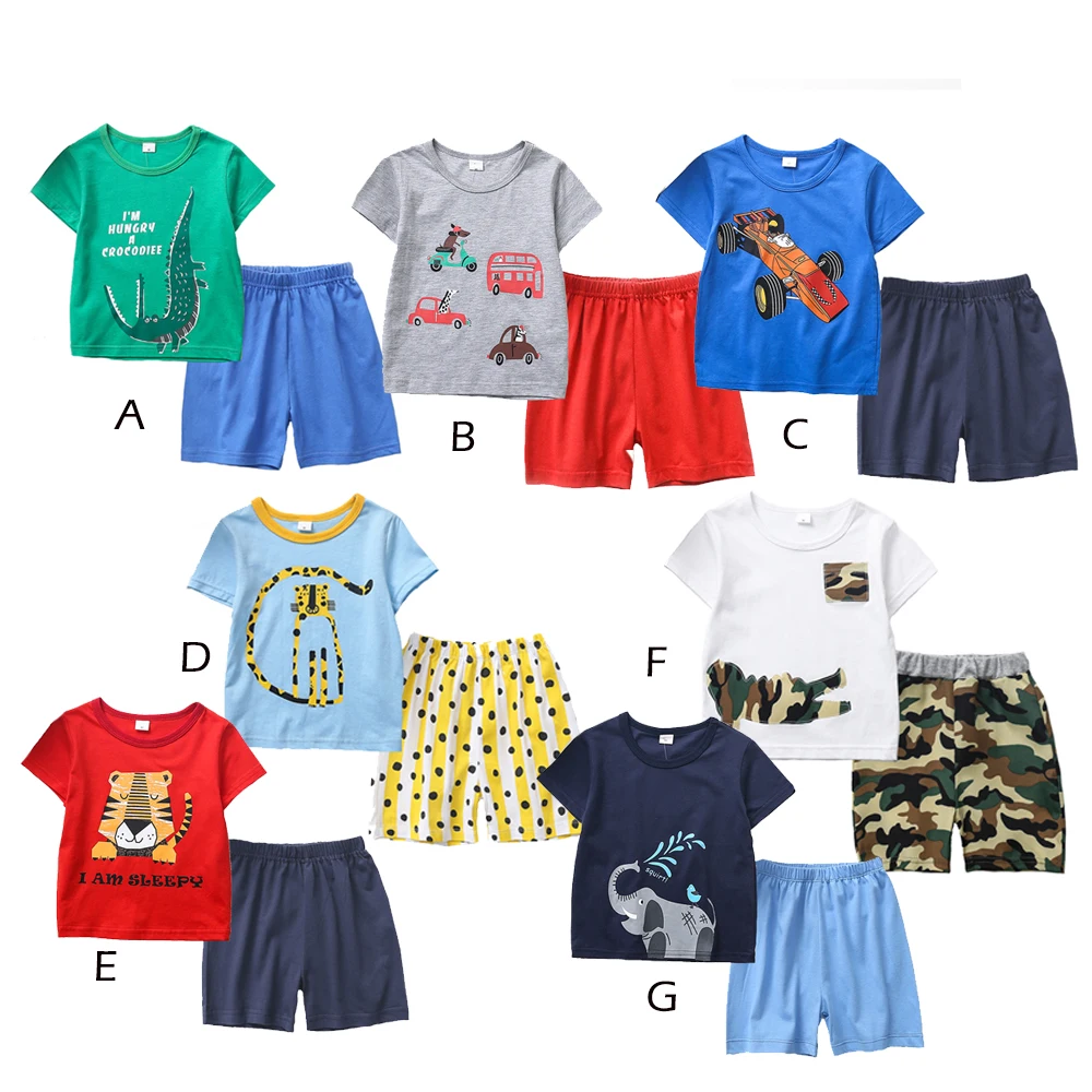 Комплекты одежды для новорожденных мальчиков и девочек футболка с принтом штаны
