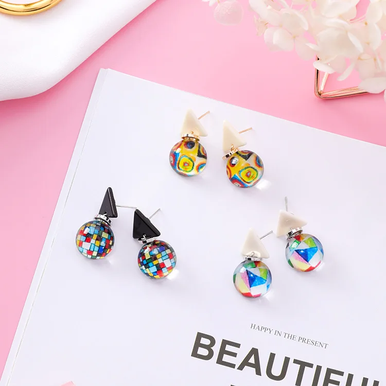 MENGJIQIAO 2018 новый цветной акриловый шарик Висячие серьги для женщин Мода Bijoux