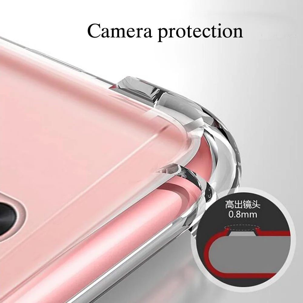Роскошный противоударный прозрачный мягкий силиконовый чехол для Xiaomi Redmi 4A 4X