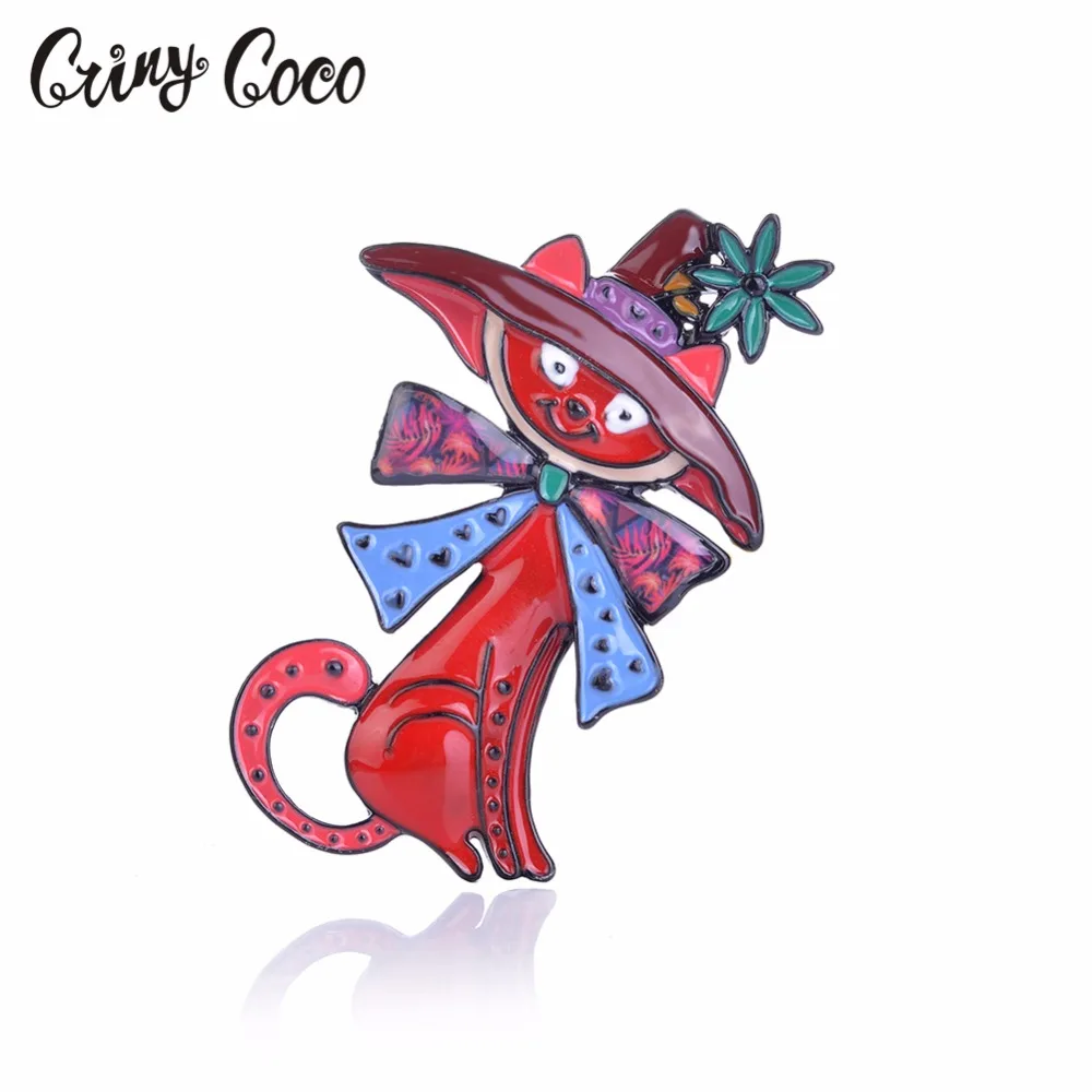 2019 Cte Long Tail Cat Pins and Brooches Vintage Women Brooch for Bag Cothes Decoration Girls Fashion Jewelry Animal Pin Badge | Украшения