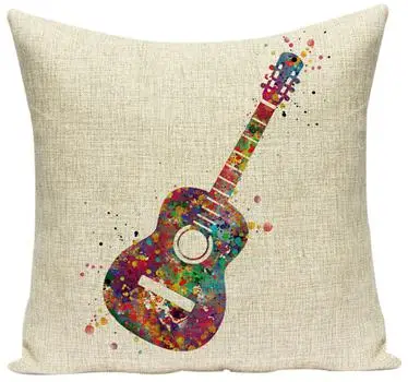 17 Southeast Asia Buddha Cushion Zen Meditation Buddha Statue Watercolor Musical Instruments Skull Pattern Creative Sofa Pillows - Цвет: 17