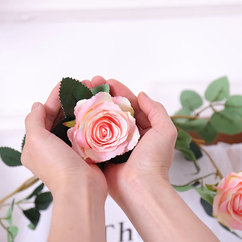 

180cm Artificial Flowers garland rose flower Ivy Vine the flowers wall Wedding home Decoration Silk Flower String Hanging rattan