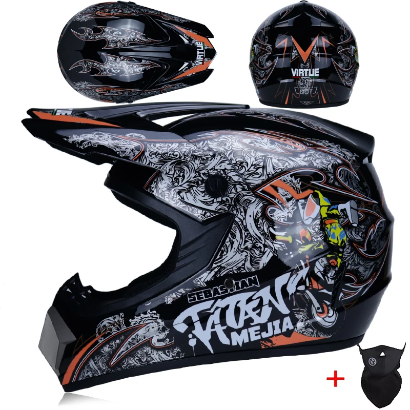 Мотоциклетный шлем для мужчин защитный мотокросса на все лицо езды по