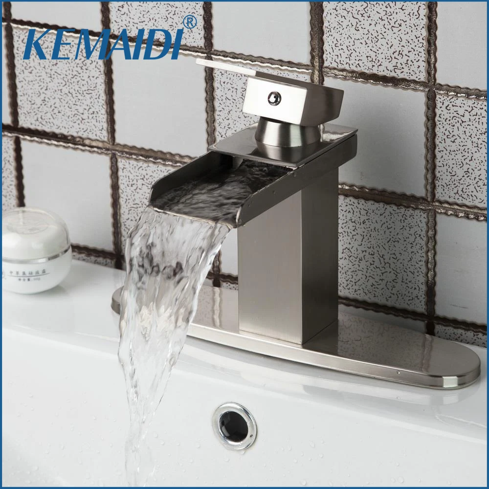 Смеситель для ванной латунный никелевый матовый водопад|bathroom faucet|good faucetmixer faucet |