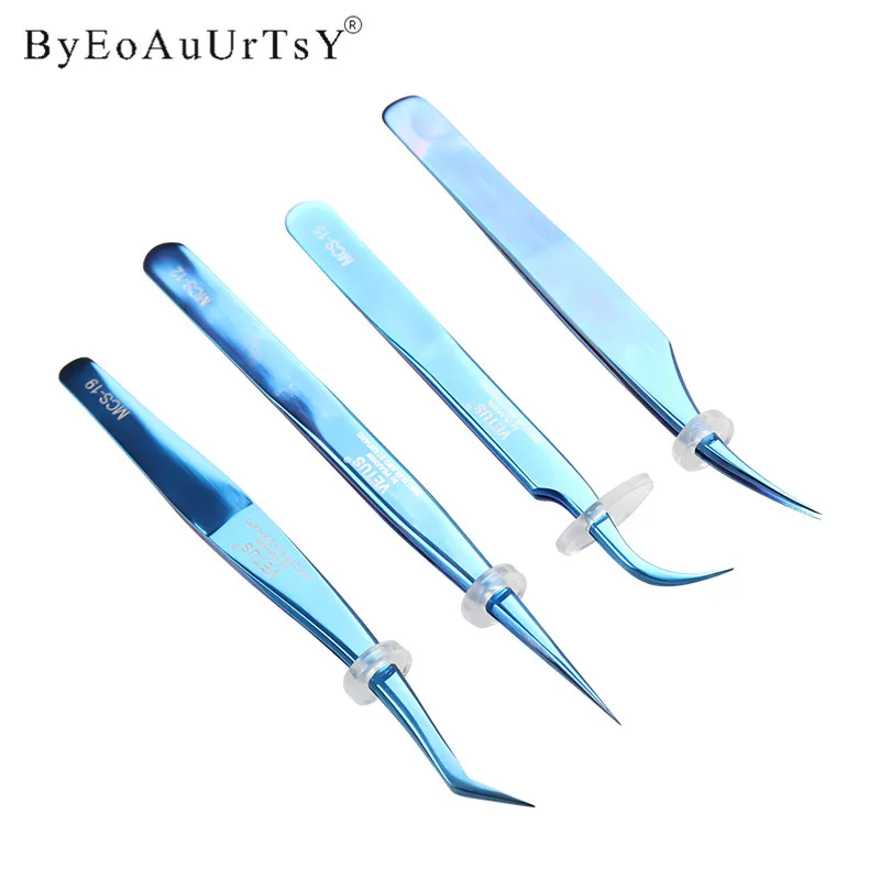 1 шт./компл. прямые и изогнутые наконечники пинцет щипцы для наращивания ресниц из