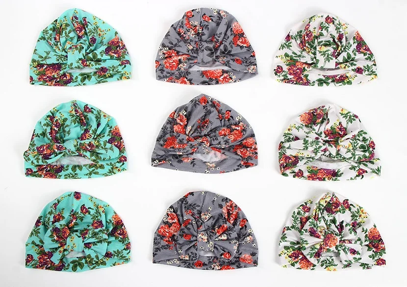 Bnaturalwell Baby Turban hat with bow Newborn Toddler cotton Infinity turban Infant Topknot beanie Cotton flower cap H131S | Детская