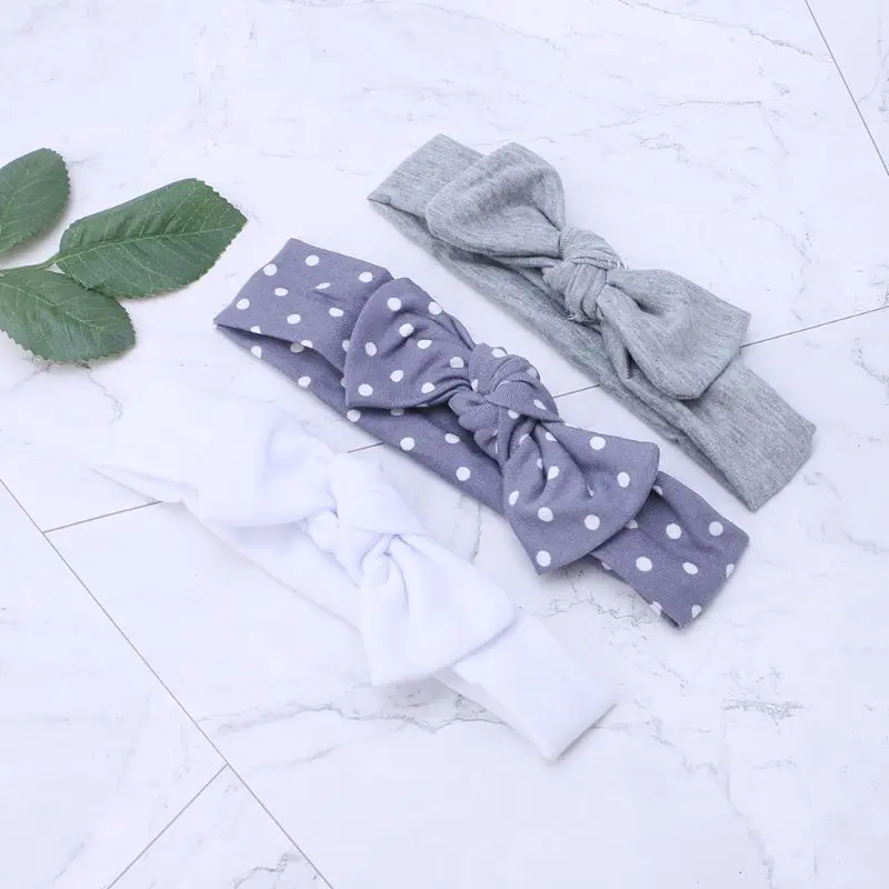 3 шт. Детская резинка для волос с цветочным рисунком модная широкая повязка на