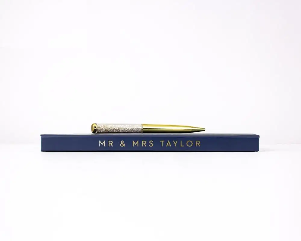 Настраиваемая Свадебная книга в твердом переплете Золотая фольга