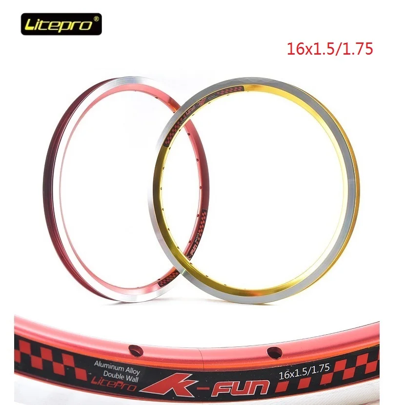 Litepro 1 шт. складные велосипедные диски k fun 16 дюймов 305 двойные стены обод колеса для