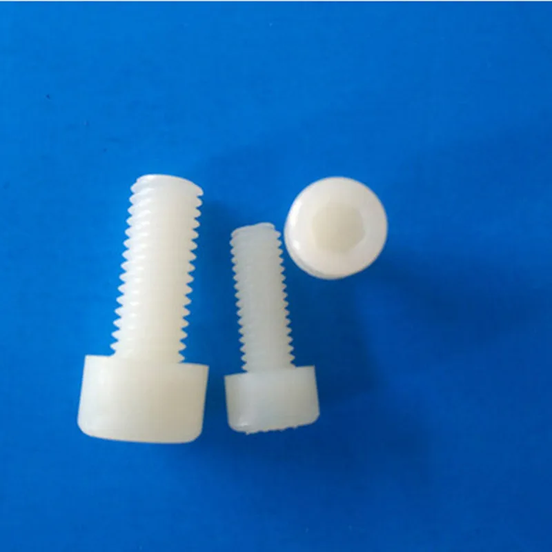 

500pcs m5*25 PA66 white nylon hex socket head allen key cap machine screw